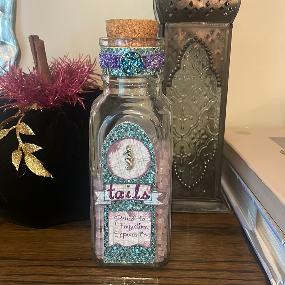 Handmade Halloween potion bottle.